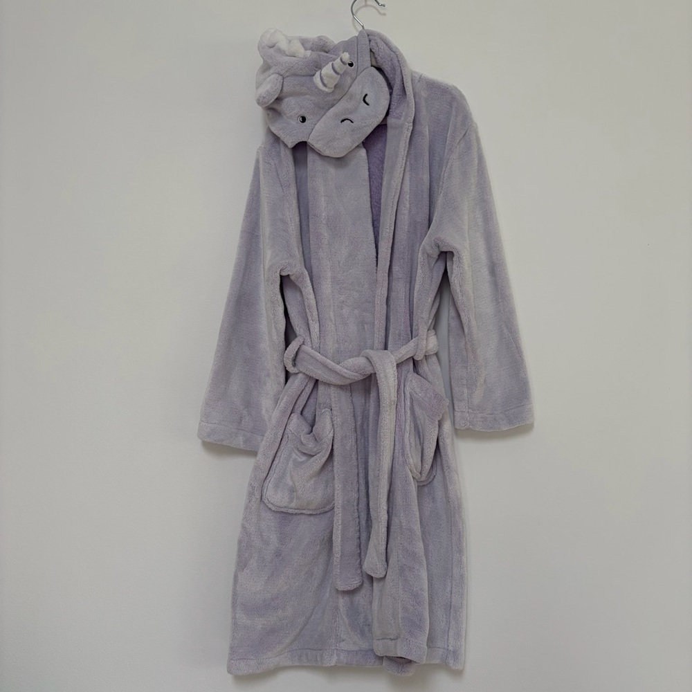 Pottery Barn Kids Robe Lavender Unicorn Size 8-10